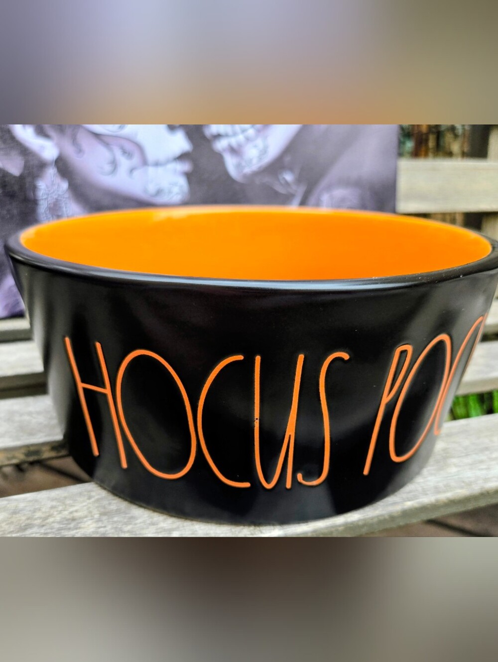 RAE DUNN Black and Orange 'HOCUS POCUS' Halloween Bowl